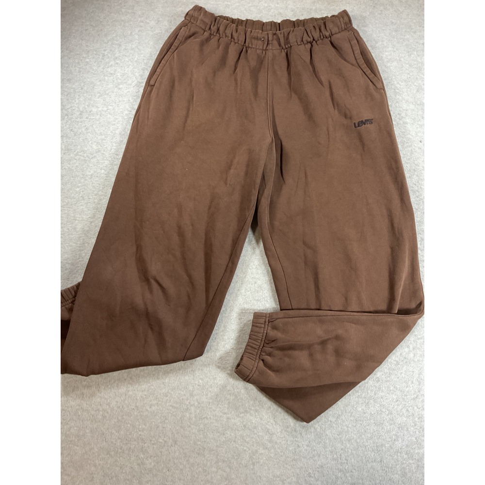 Levis Mens Relaxed Fit Jogger Sweatpants Brown Fleece Lined Size M 2435